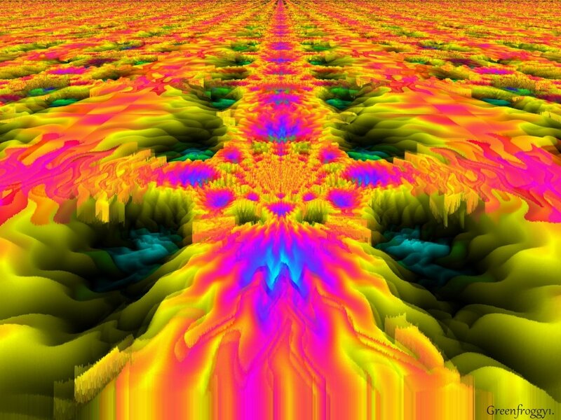 Colorful Fractal Landscape — Yellow