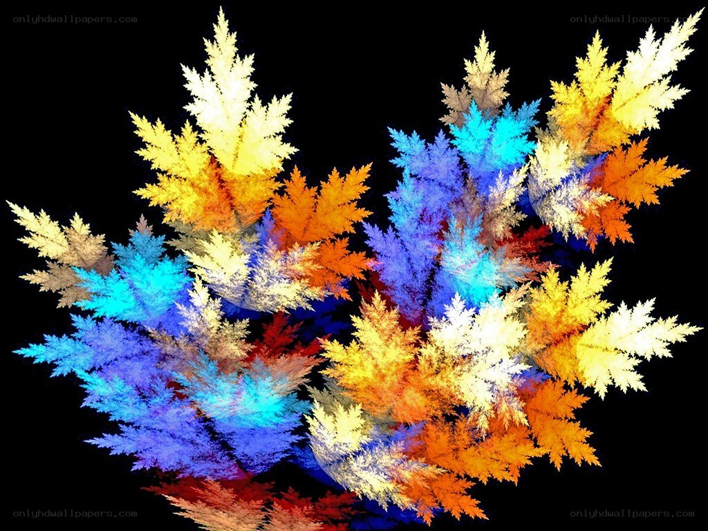 Colorful fractal leaf pattern