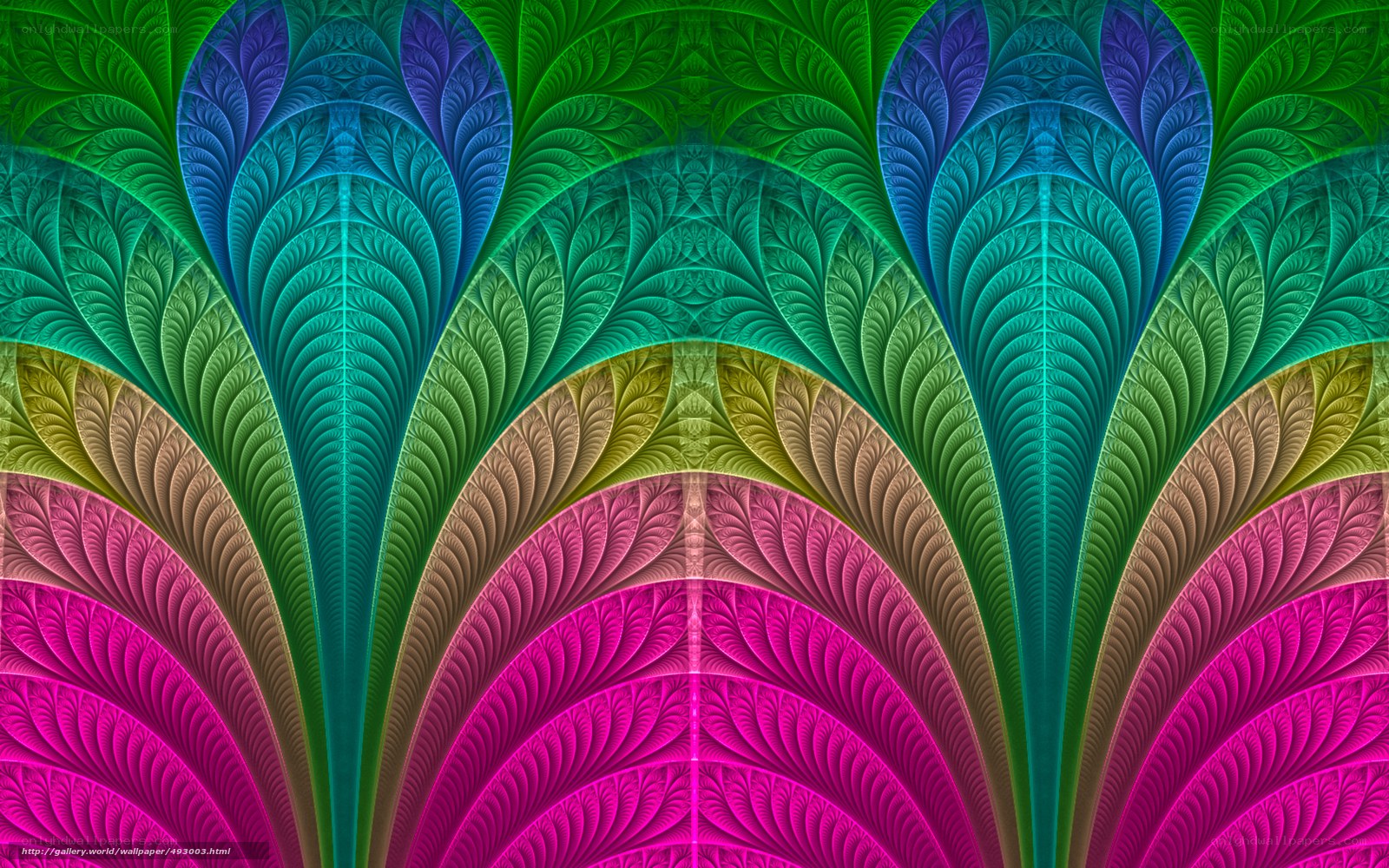 Colorful fractal leaf pattern