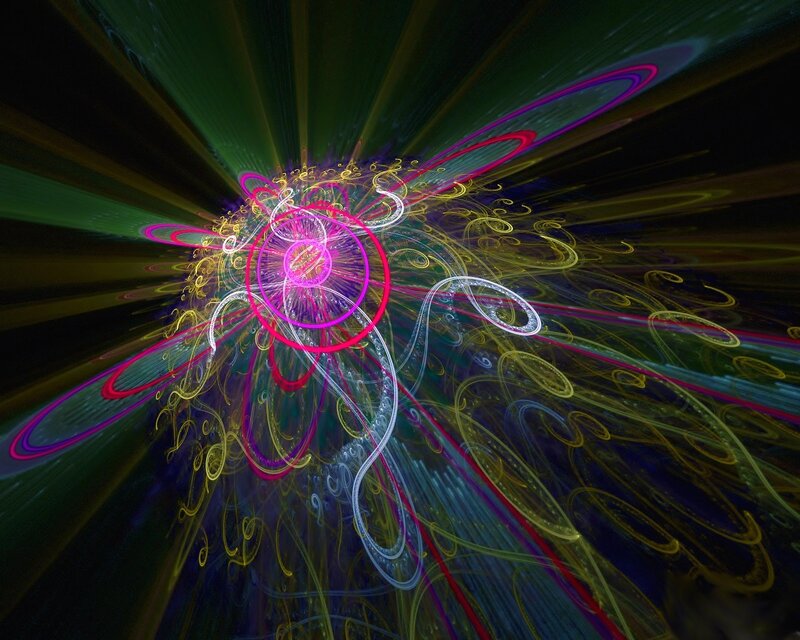 Colorful fractal light burst