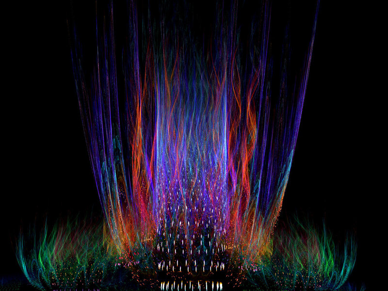 Colorful fractal light burst
