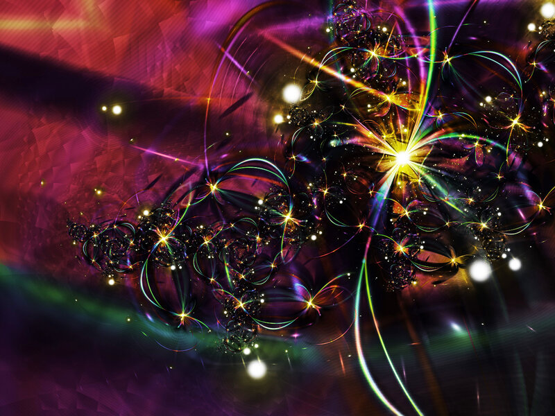 Colorful fractal light explosion