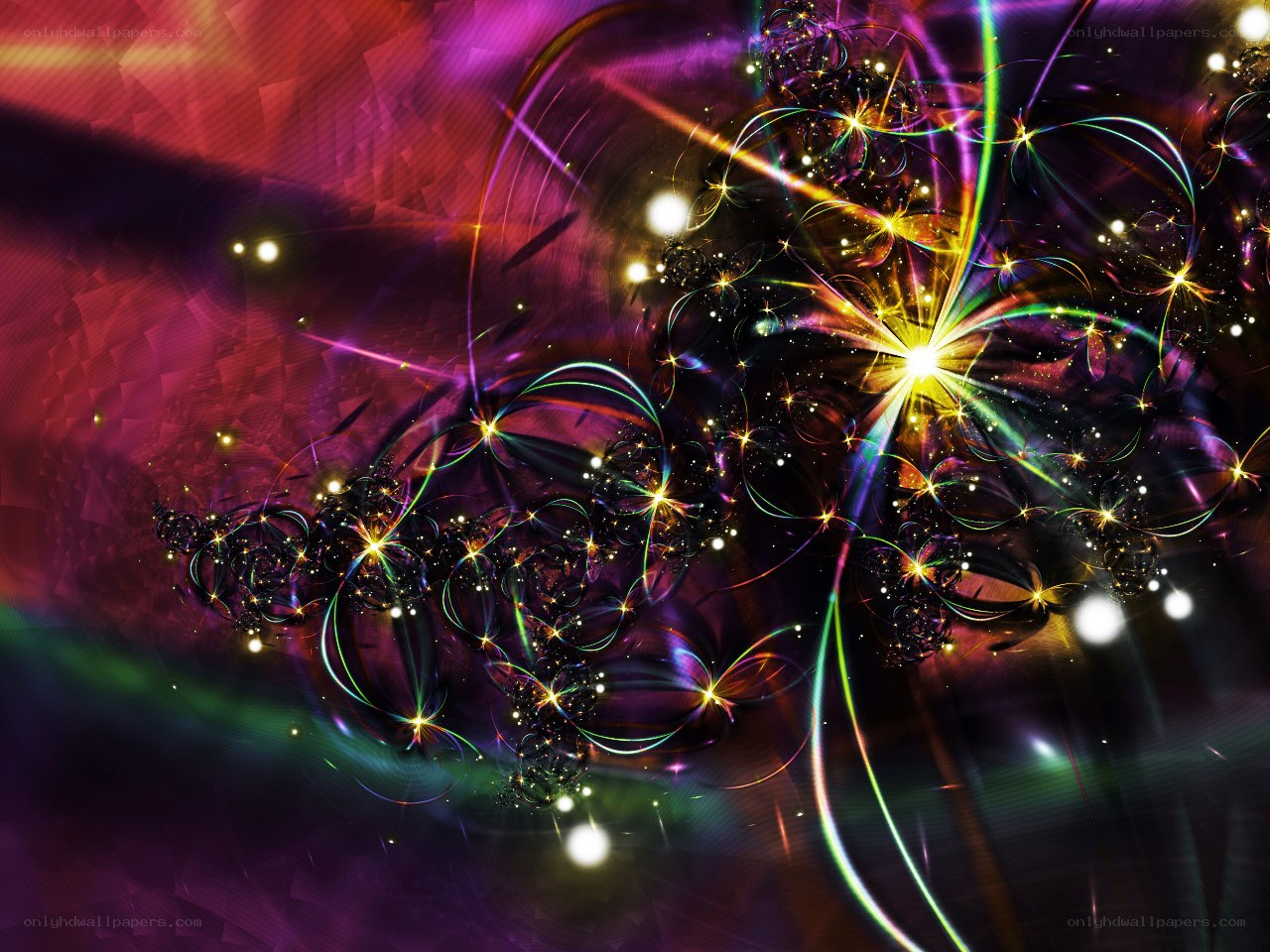 Colorful fractal light explosion