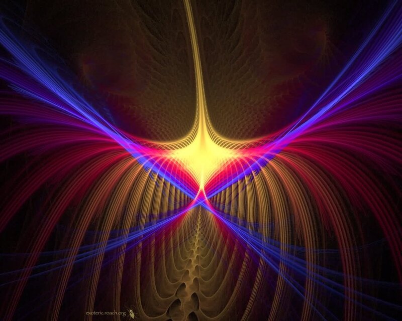 Colorful fractal light pattern