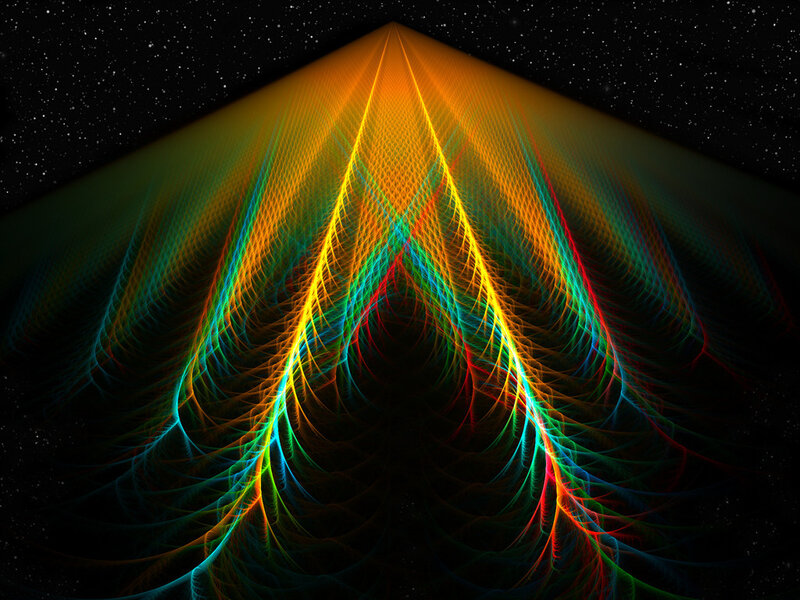 colorful fractal light rays