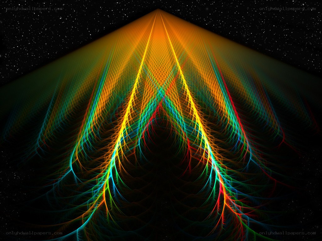 colorful fractal light rays