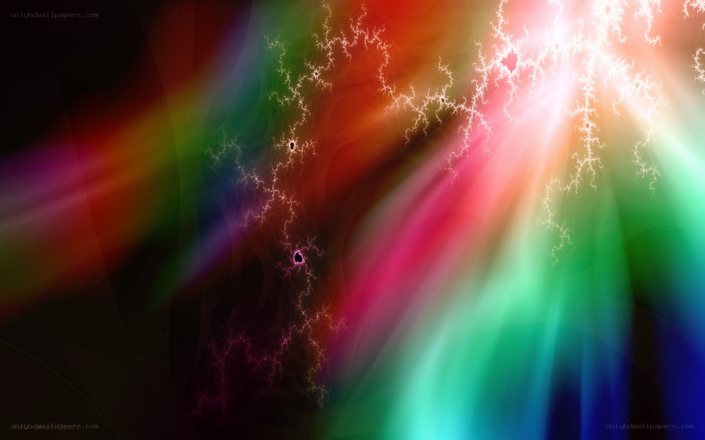 Colorful fractal light rays