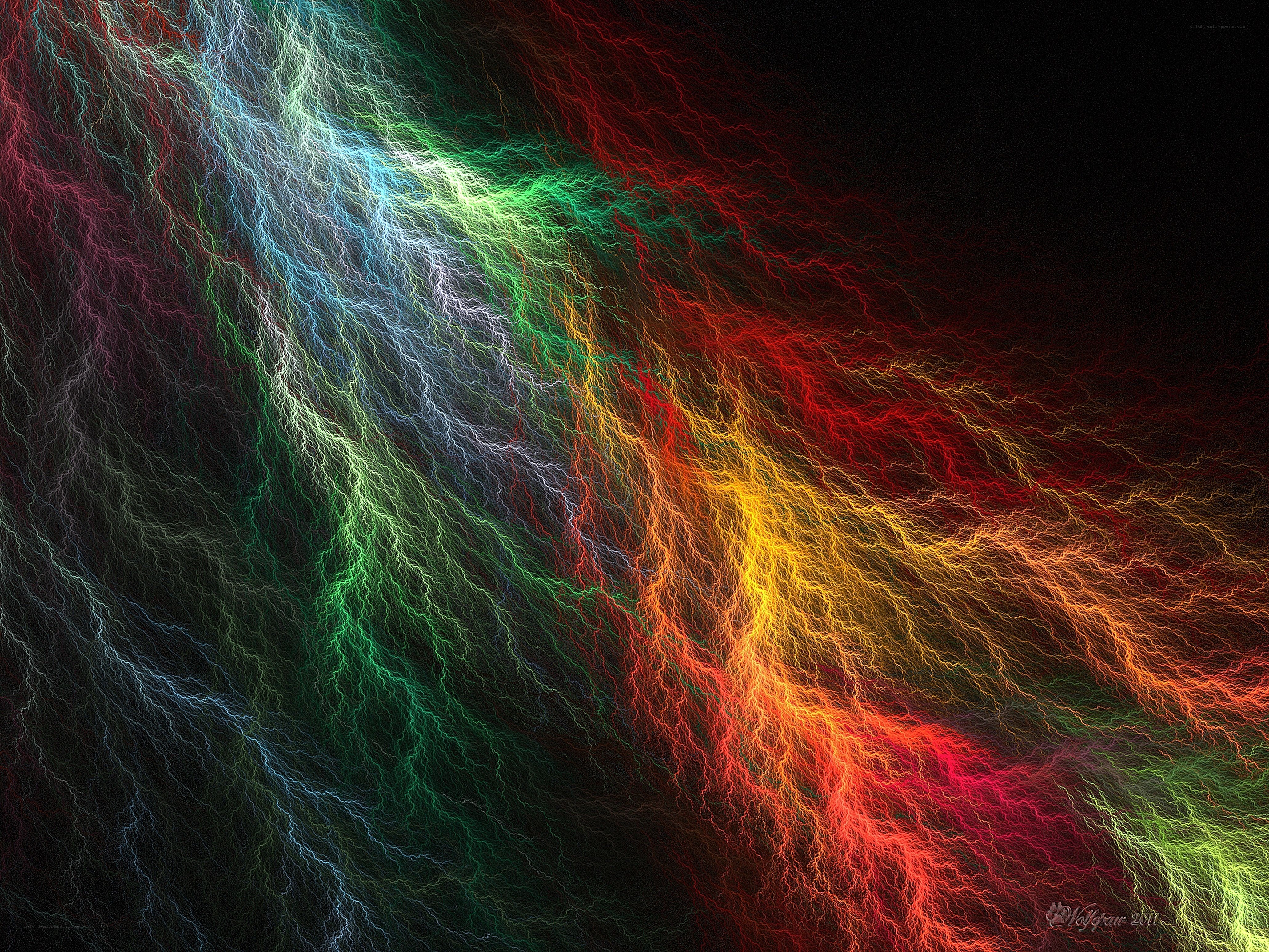 Colorful fractal lightning
