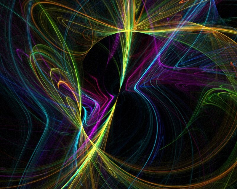 Colorful Fractal Lines — Black, Dynamic