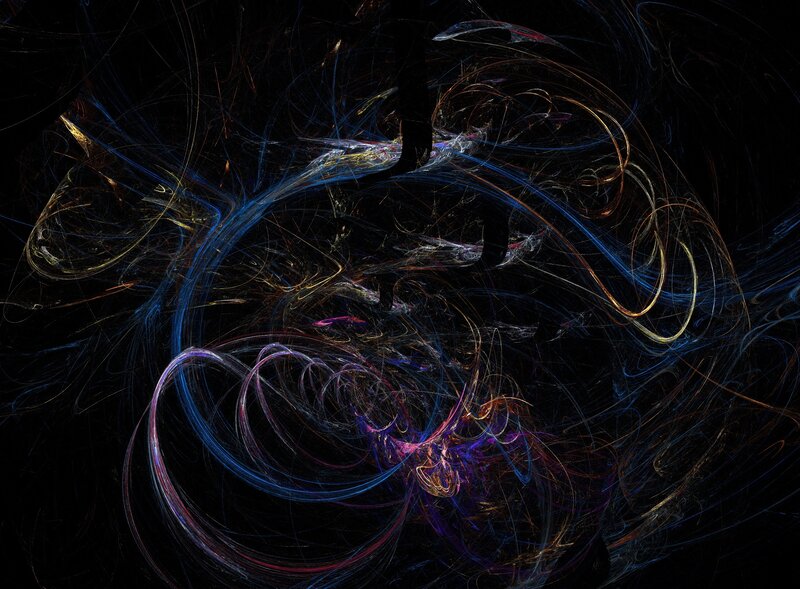 Colorful Fractal Lines — Blue, Dynamic