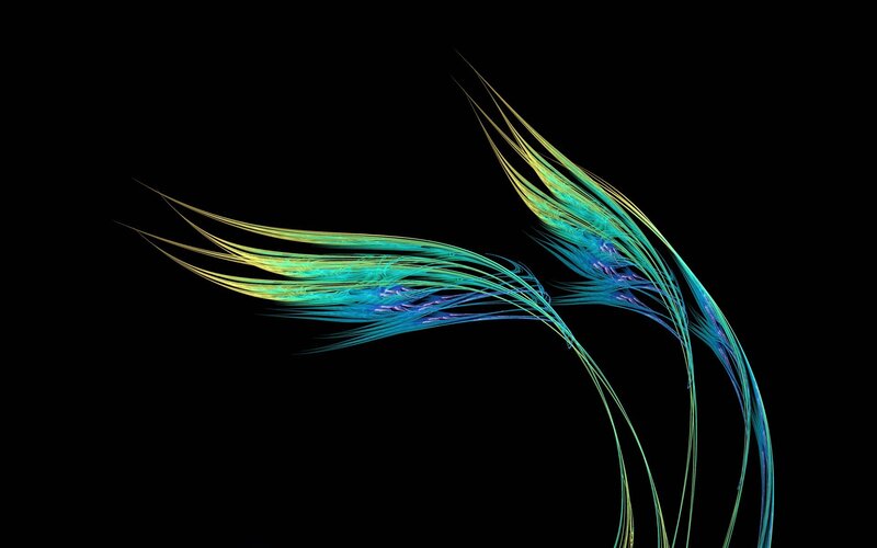 Colorful Fractal Lines — Blue