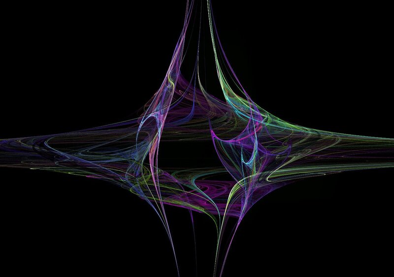 Colorful Fractal Lines — Purple