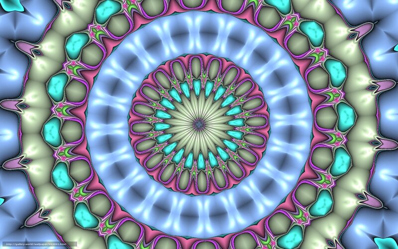 Colorful Fractal Mandala — Blue, Hypnotic, Abstract