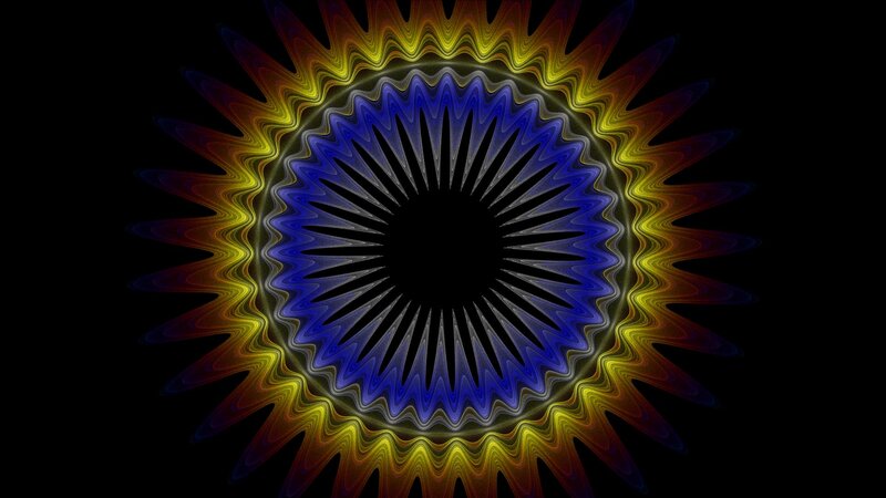 Colorful Fractal Mandala — Blue