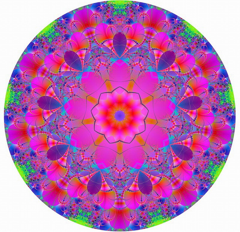 Colorful Fractal Mandala — Pink