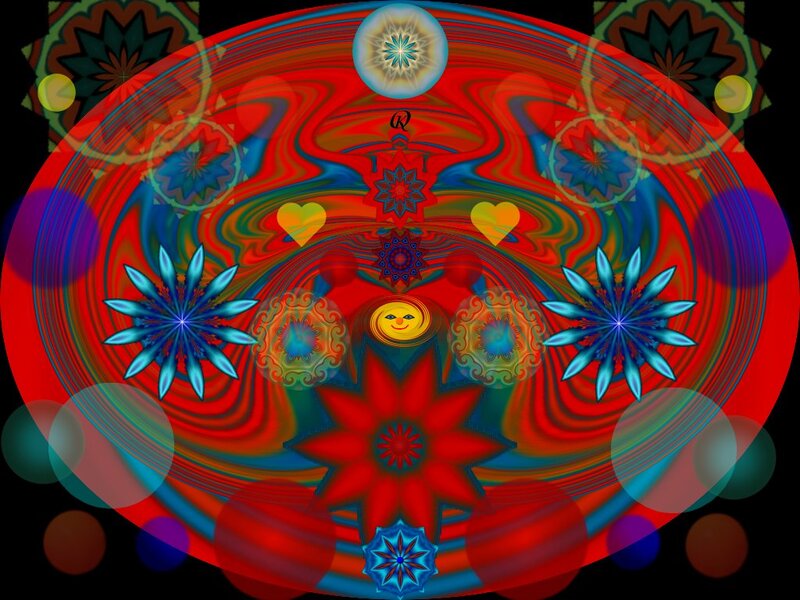 Colorful Fractal Mandala — Red