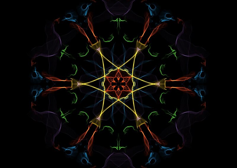 Colorful Fractal Mandala — Yellow