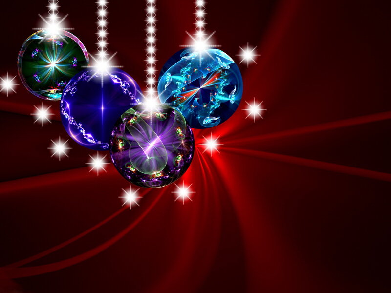 Colorful Fractal Ornaments — Red