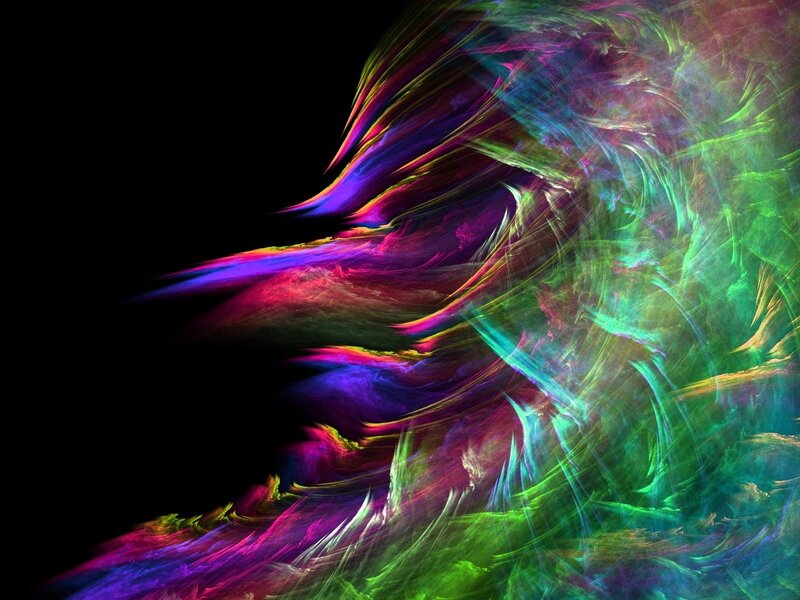 Colorful Fractal Pattern — Abstract, Black Background