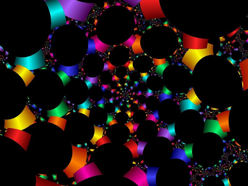 Colorful Fractal Pattern — Black, Chaotic