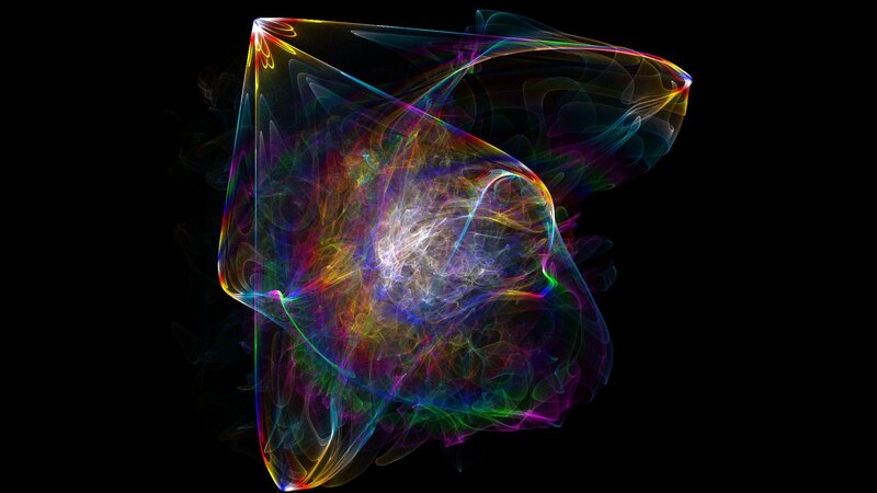 Colorful Fractal Pattern — Black, Dynamic