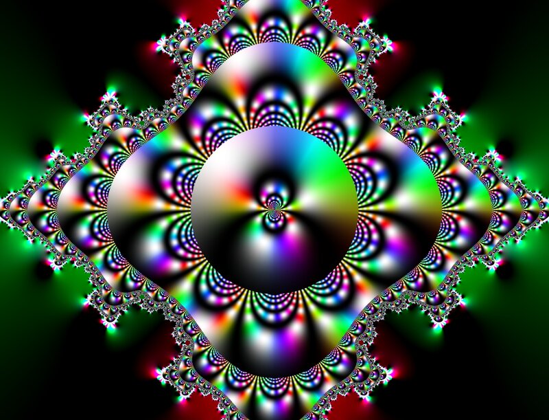 Colorful Fractal Pattern — Black, Hypnotic