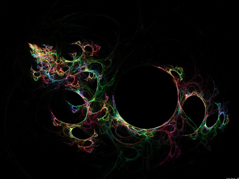 Colorful Fractal Pattern — Black, Mysterious, Abstract