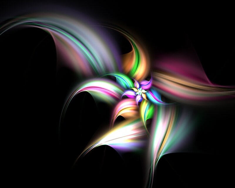 Colorful Fractal Pattern — Black