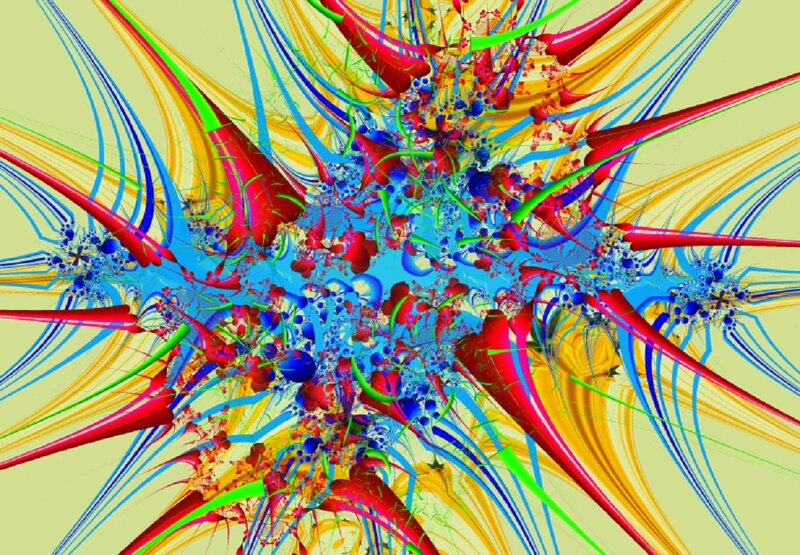 Colorful Fractal Pattern — Blue, Chaotic