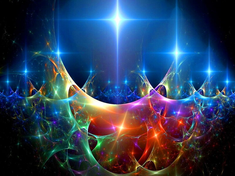 Colorful Fractal Pattern — Blue, Dramatic