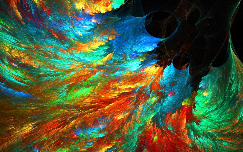 Colorful Fractal Pattern — Blue, Dynamic, Abstract, Colors