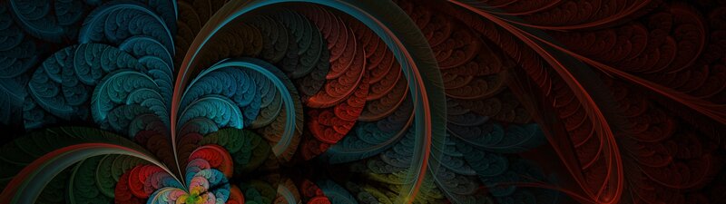Colorful Fractal Pattern — Blue, Dynamic, Abstract, Spirals