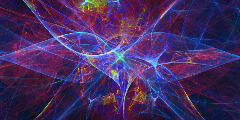 Colorful Fractal Pattern — Blue, Energetic, Abstract, Lines