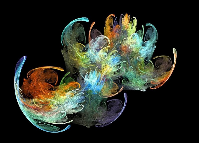 Colorful Fractal Pattern — Blue, Ethereal