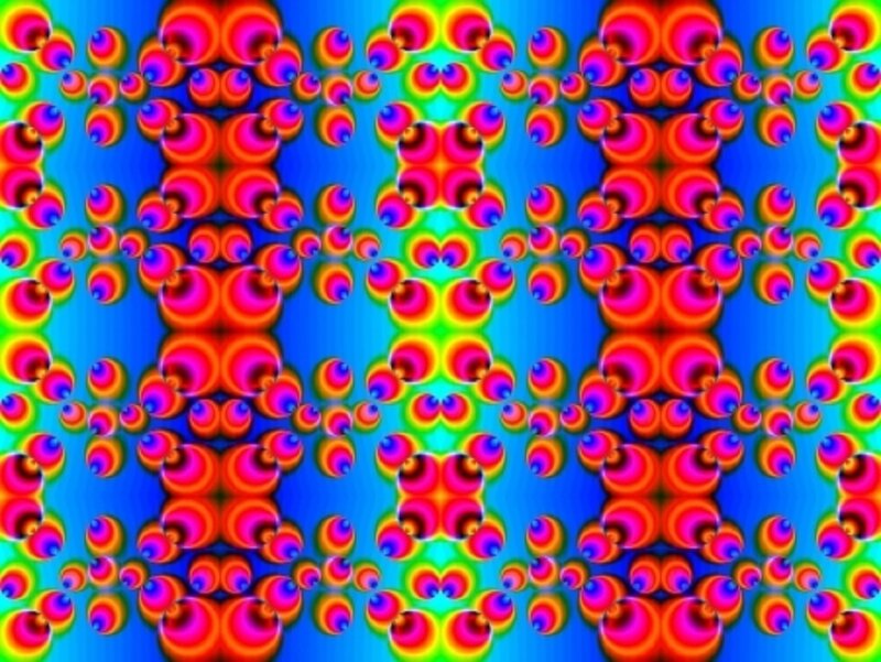 Colorful Fractal Pattern — Blue, Hypnotic, Abstract, Circles, Patterns