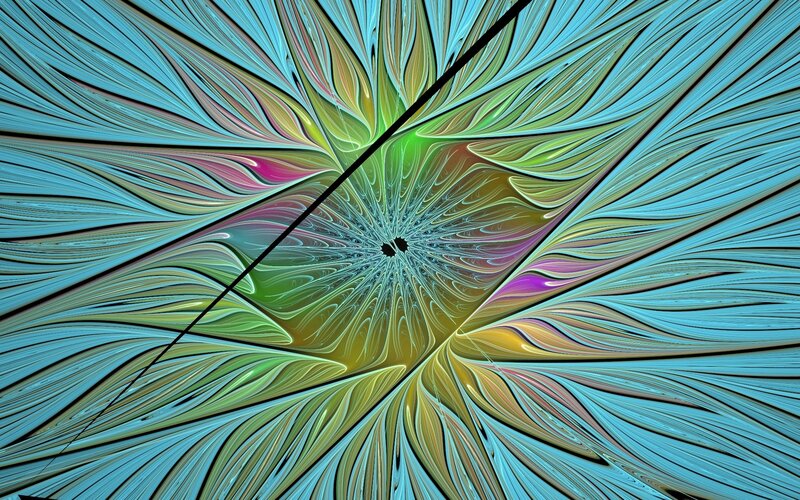 Colorful Fractal Pattern — Blue, Hypnotic, Abstract, Lines