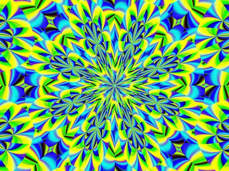 Colorful Fractal Pattern — Blue, Hypnotic, Abstract, Spiral, Mandala