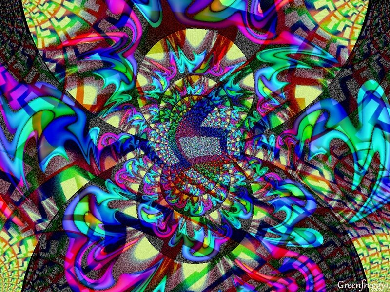 Colorful Fractal Pattern — Blue, Hypnotic, Abstract, Swirls, Colors