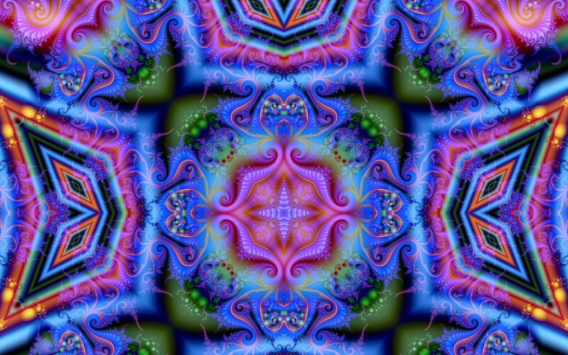 Colorful Fractal Pattern — Blue, Hypnotic, Abstract, Swirls