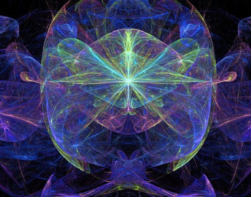 Colorful Fractal Pattern — Blue, Hypnotic, Abstract