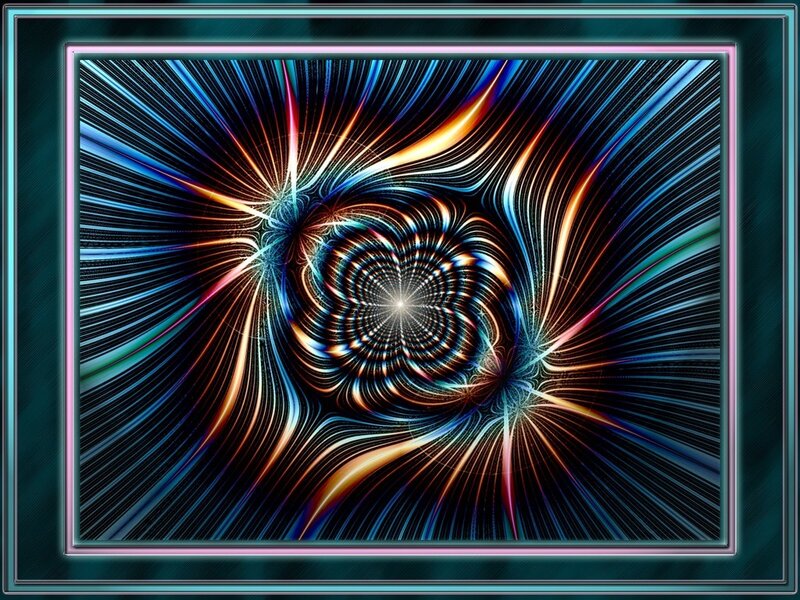 Colorful Fractal Pattern — Blue, Hypnotic, Digital Art, Lines