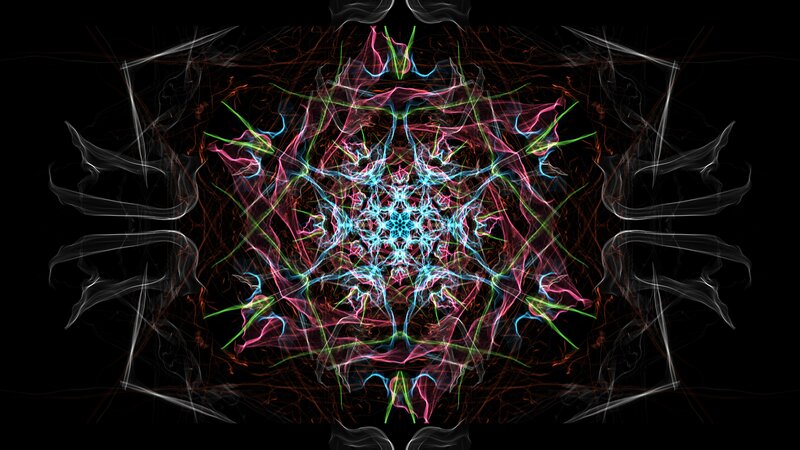 Colorful Fractal Pattern — Blue, Hypnotic, Digital Art, Smoke