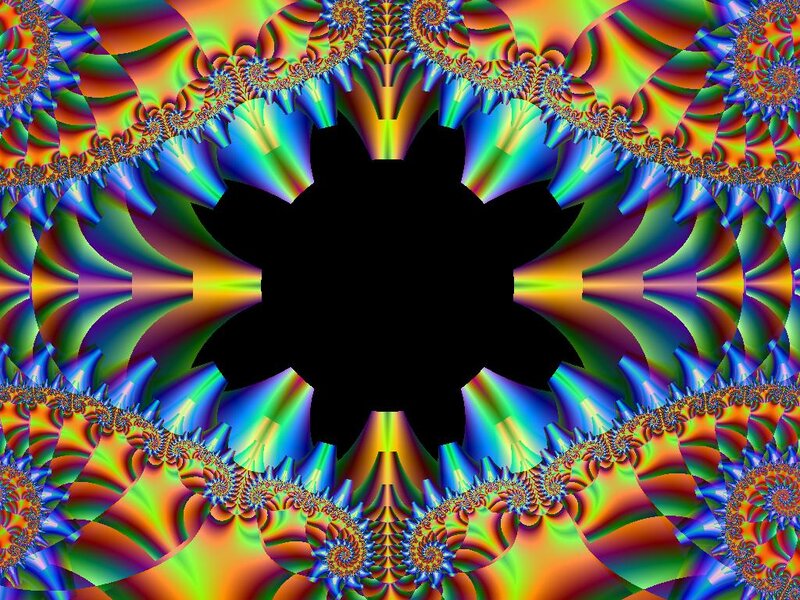 Colorful Fractal Pattern — Blue, Hypnotic, Digital Art, Spirals