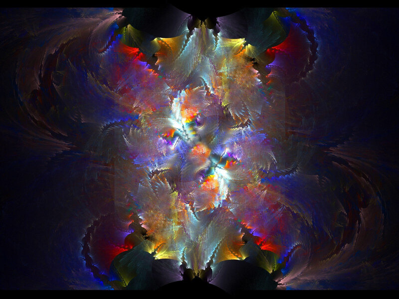 Colorful Fractal Pattern — Blue