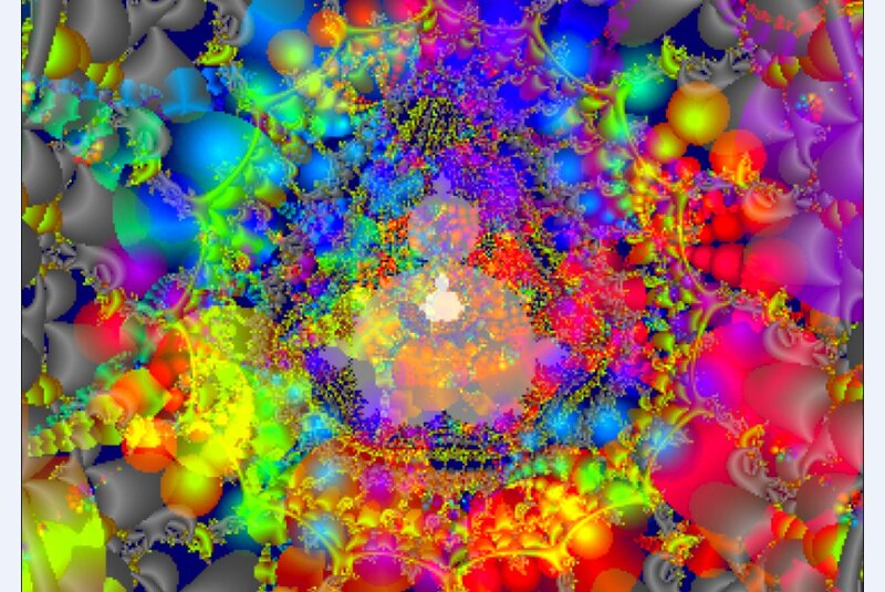 Colorful Fractal Pattern — Blue, Vibrant, Abstract, Bubbles
