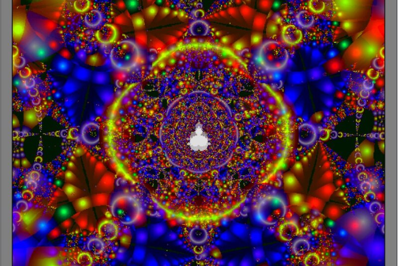 Colorful Fractal Pattern — Blue, Vibrant, Abstract, Circles, Dots