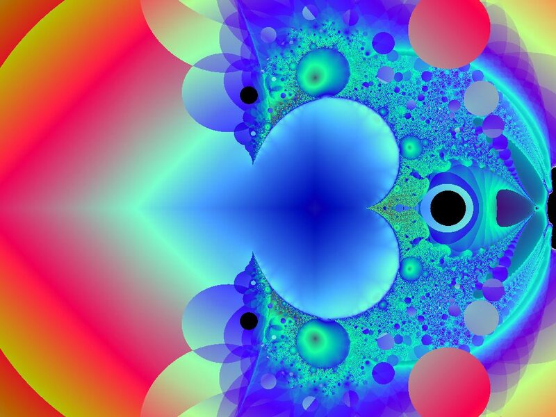 Colorful Fractal Pattern — Blue, Vibrant, Abstract, Circles, Spheres