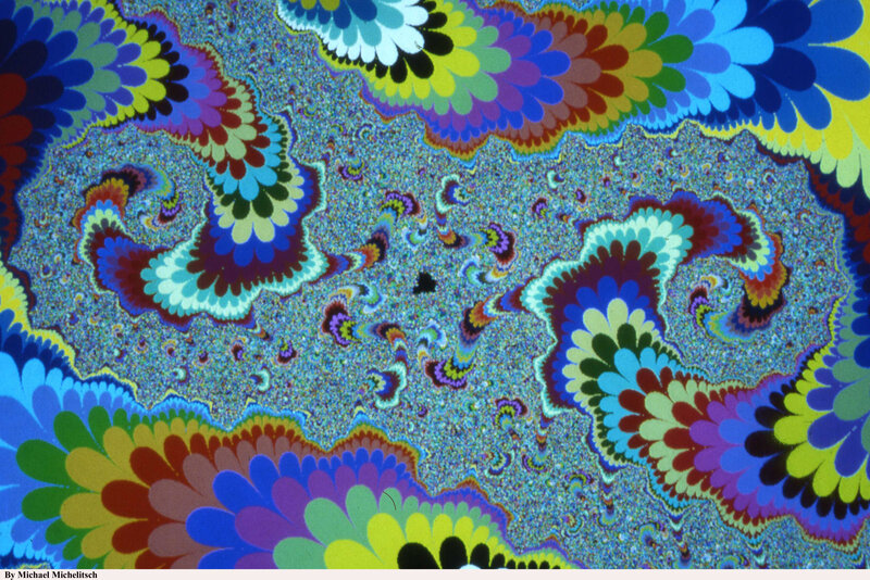 Colorful Fractal Pattern — Blue, Vibrant, Abstract, Colors, Patterns, Yellow