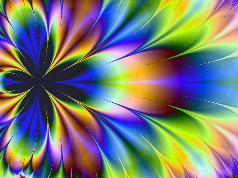 Colorful Fractal Pattern — Blue, Vibrant, Abstract, Colors