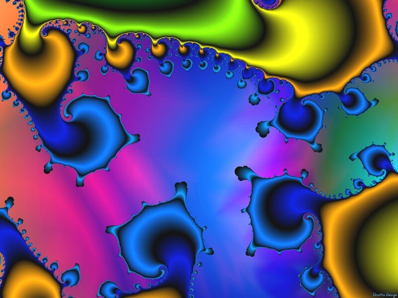 Colorful Fractal Pattern — Blue, Vibrant, Abstract, Gradient
